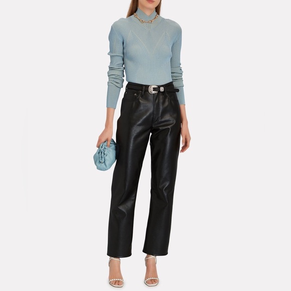 AGOLDE Recycled Leather Relaxed Boot Pant in Detox, Size 27 - Picture 2 of 9